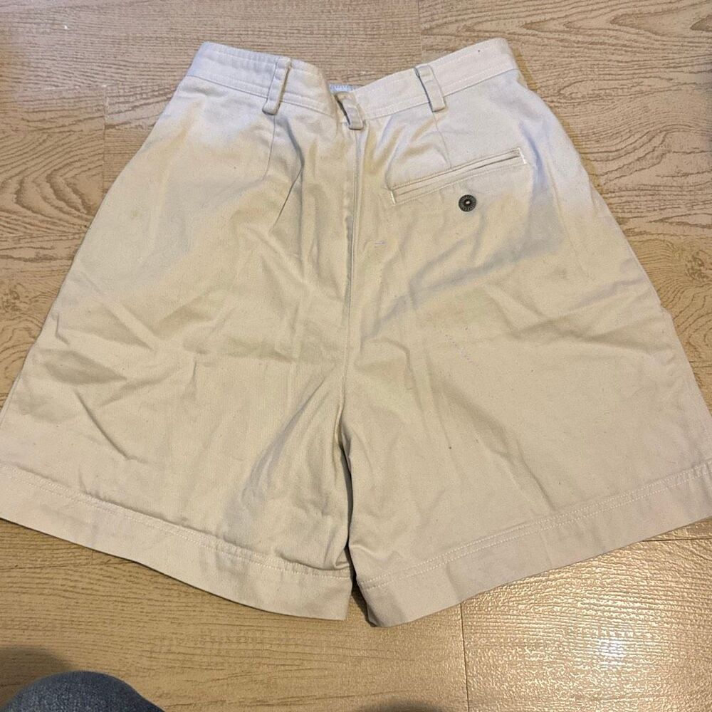 Liz Claiborne LizSport high-waisted shorts size 6, vintage pleated khaki 100% co - Picture 8 of 8
